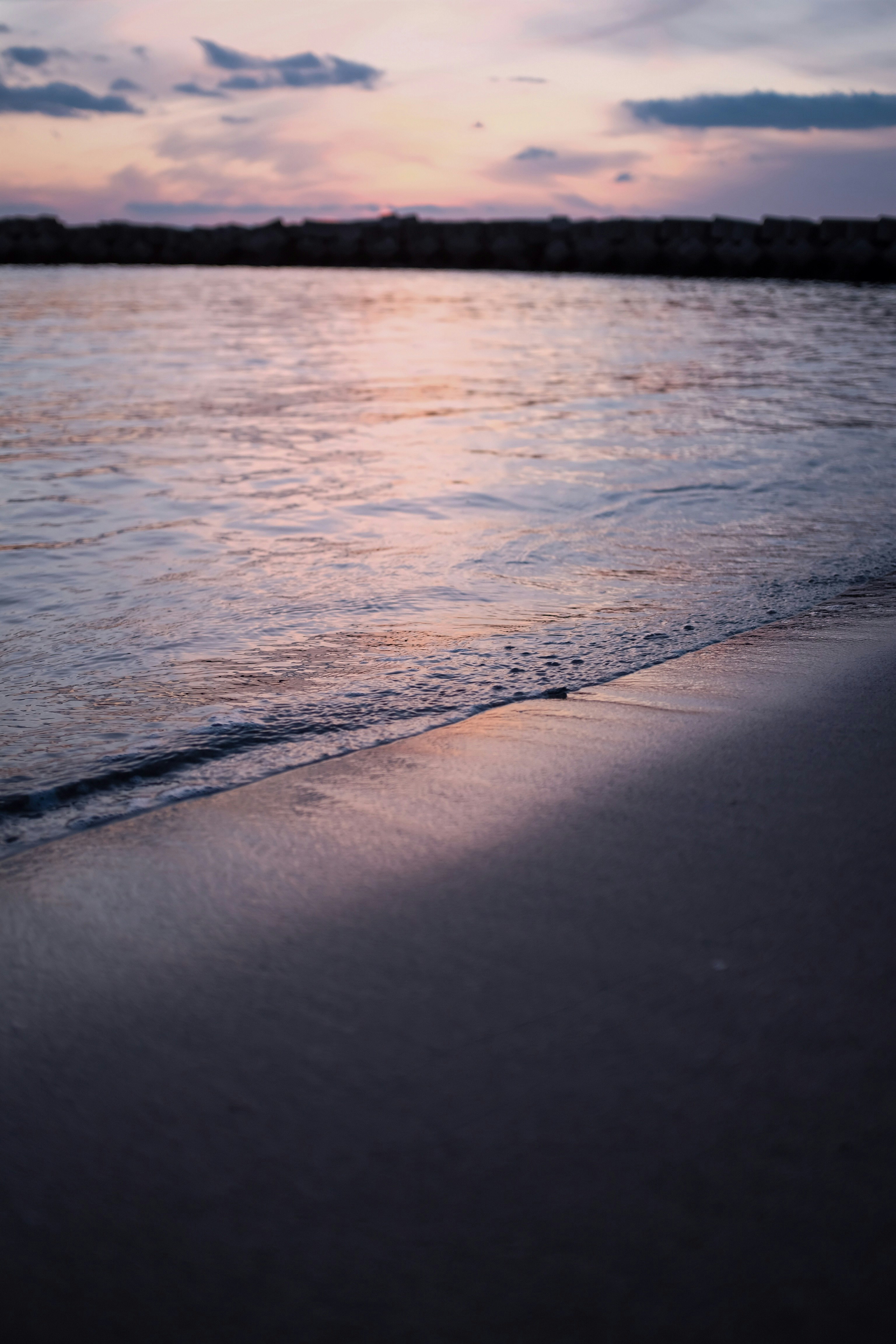 seashore during sunset